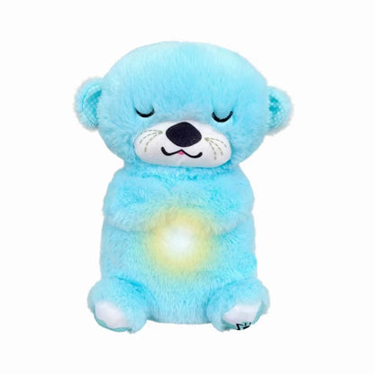 Breathing Bear Baby Soothing Otter Plush Doll Toy Baby Kids Soothing Music Baby Sleeping Companion Sound and Light Doll Toy Gift