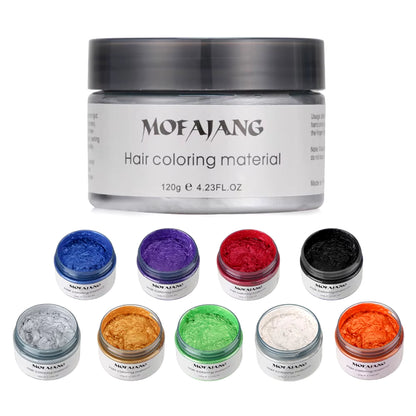 Mofajang Color Hair Wax Dye Styling Pomade Silver Grandma Grey Disposable Natural Strong Gel Cream for Women Men