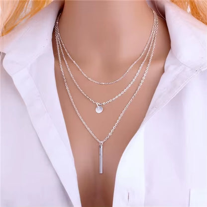 Hot Fashion Gold Color Multilayer Coin Tassels Lariat Bar Necklaces Beads Choker Feather Pendants Necklaces for Women Bijoux