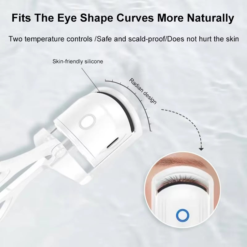 Eyelash Curler Portable Electric Heated Comb Eye Lash Perm Long Lasting Eyelashes Curls Thermal Eyelash Curler Makeup Tools