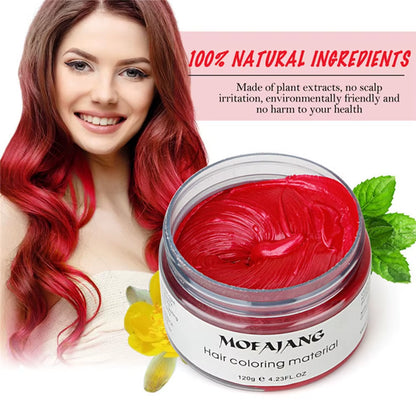 Mofajang Color Hair Wax Dye Styling Pomade Silver Grandma Grey Disposable Natural Strong Gel Cream for Women Men