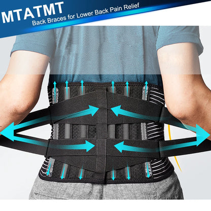 Back Braces for Lower Back Pain Relief with 6 Stays, Breathable Back Support Belt for Men/Women for Work Lumbar Support Belt