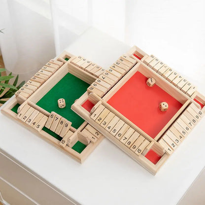 Shut the Box Wooden Dice Game - Fun for 4 Players, Perfect for Family, Parties, and Pubs!