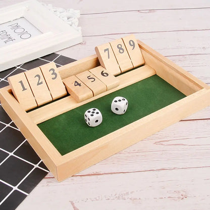 Shut the Box Wooden Dice Game - Fun for 4 Players, Perfect for Family, Parties, and Pubs!