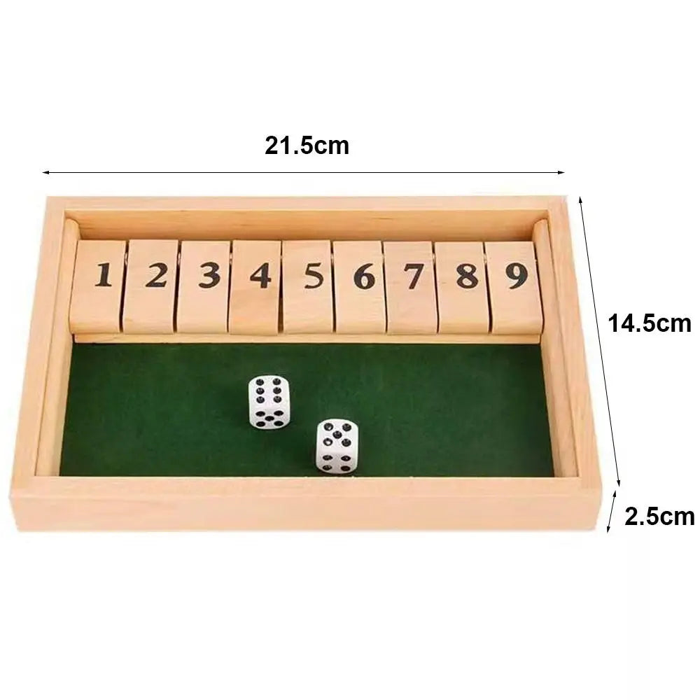 Shut the Box Wooden Dice Game - Fun for 4 Players, Perfect for Family, Parties, and Pubs!