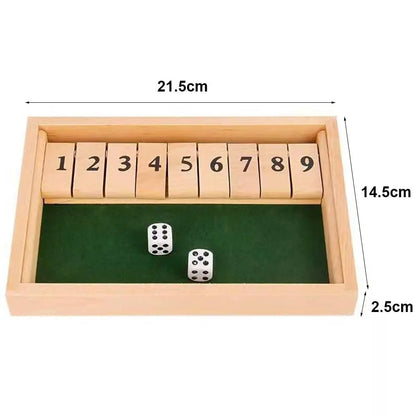 Shut the Box Wooden Dice Game - Fun for 4 Players, Perfect for Family, Parties, and Pubs!