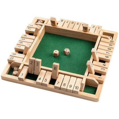 Shut the Box Wooden Dice Game - Fun for 4 Players, Perfect for Family, Parties, and Pubs!