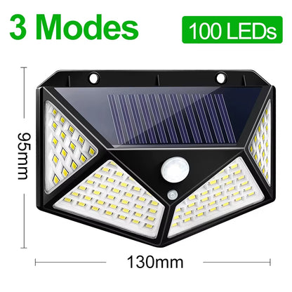 180 100 LED Solar Light Outdoor Solar Lamp with Motion Sensor LED Garden Light Waterproof Solar Power Spotlight Street Sunlight