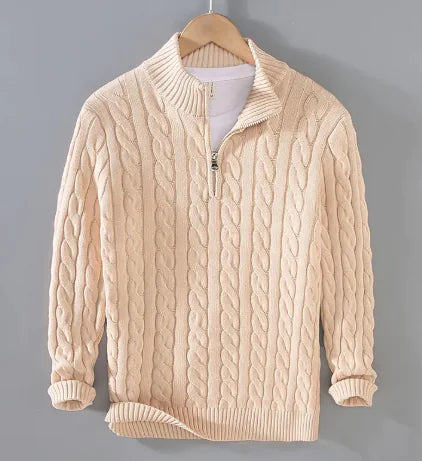 Pull en Tricot à Fermeture Éclair pour Homme