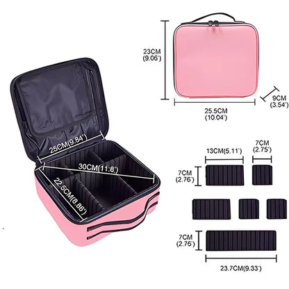 New Makeup Bag for Women Travel Waterproof Necessary Beauty Brush Embroidery Tool Storage Cosmetic Case Professional Makeup Box