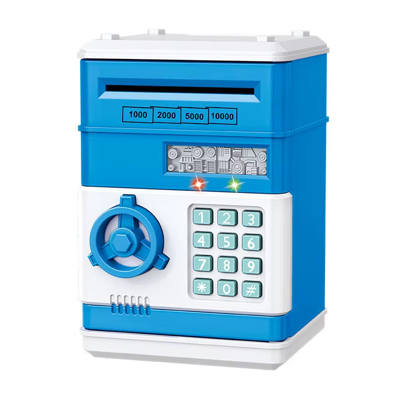 Electronic Piggy Bank Automatic Mini Safe Coins Cash Saving Money Box Password Counter Code Key Lock Coin Bank ATM Child Gift