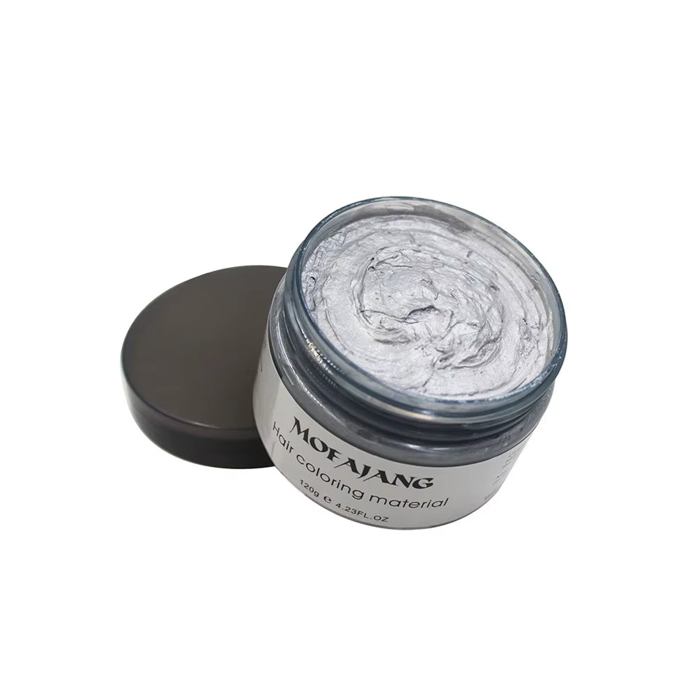 Mofajang Color Hair Wax Dye Styling Pomade Silver Grandma Grey Disposable Natural Strong Gel Cream for Women Men