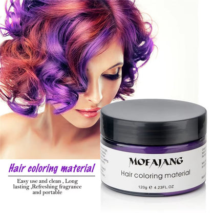 Mofajang Color Hair Wax Dye Styling Pomade Silver Grandma Grey Disposable Natural Strong Gel Cream for Women Men