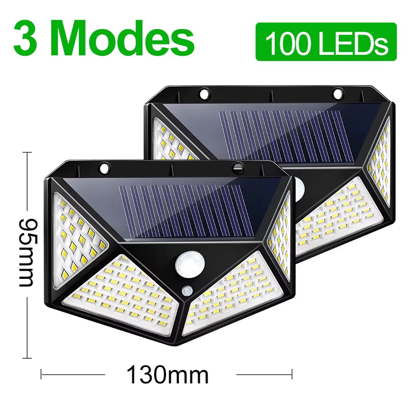 180 100 LED Solar Light Outdoor Solar Lamp with Motion Sensor LED Garden Light Waterproof Solar Power Spotlight Street Sunlight