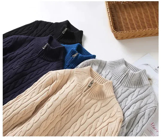 Pull en Tricot à Fermeture Éclair pour Homme